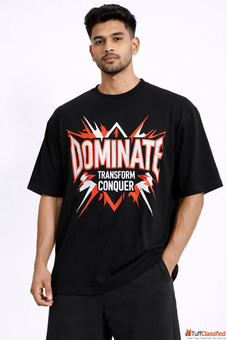 Gym Enthusiast Deadlift Oversized Printed T-shirt For Men