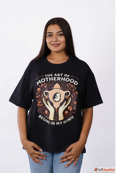 Gynaecologist The Art Of Motherhood Begins In My Hands Oversized Printed Tshirt For Women
