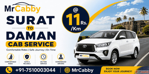 Surat to Daman Cab Service