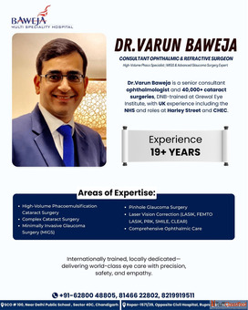 Dr. Varun Baweja - Experienced Eye Specialist in Chandigarh for Cataract LASIK Treatment