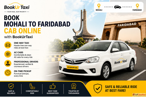 Cab From Mohali to Faridabad Only 3500 At BookUrtaxi