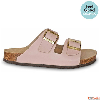 WALKER Light Pink Women's Orthotic Sandals Cork Arch Support Comfort