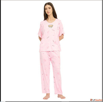 Cute Comfortable Women Nightwear Set - Relaxed Fit Sleepwear