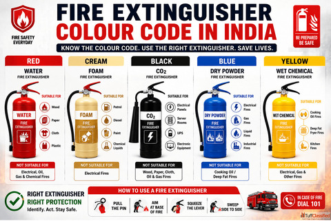 Fire Extinguisher Colour Code in India - Complete Fire Safety Guide for Homes Industries