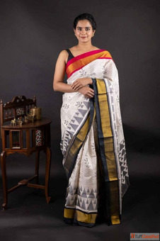 Affordable Plain White Saree Online Mavuris