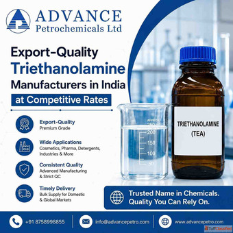 Export-Quality Triethanolamine Manufacturers in India at Competitive Rates