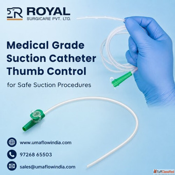 Medical Grade Suction Catheter Thumb Control for Safe Suction Procedures