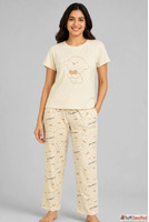 Women Night Suit Printed Cotton Nightwear Set Soft Comfortab...
