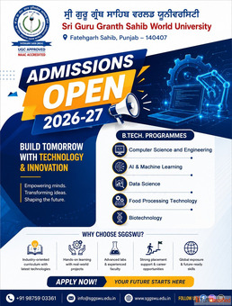 Best BTech CSE in Punjab Top BTech Computer Science and Engineering at SGGSWU