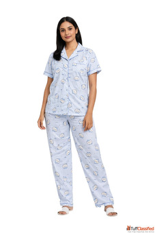 Moonlight Bliss Women Night Suit Premium Printed Nightwear Set for Women Soft Sleep Lounge Wear Co-o