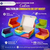 Custom Multicolor Corrugated Die Cut Boxes