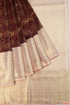 Premium Rose Gold with Coffee Brown Saree Mavuris