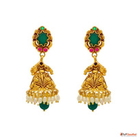 Latest Gold Jhumkas in 10 Grams Collection CMR Jewellery