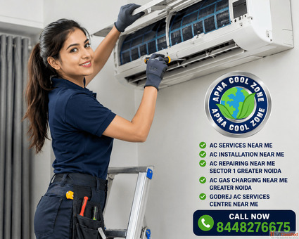 AC Services Near Me AC Installation Near Me AC Repairing Near Me Sector 1 Greater Noida APNA COOL ZO