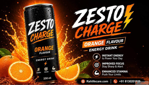 Orange Energy Drink by Zesto Charge Orange Flavour Drink