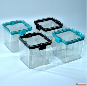 4Pc Square Food Container 700Ml - Durable Space Saving Storage Boxes for Kitchen