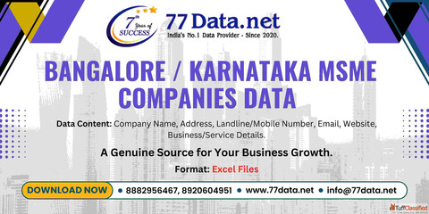 68K Bangalore Karnataka MSME Companies Data for Business Growth