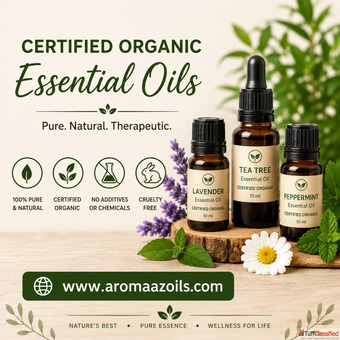 Certified Organic Essential Oils - Bulk Supply Worldwide Aromaaz Oils