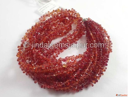 Premium Red Padparadscha Sapphire Drops Beads Manufacturer