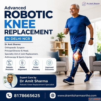 Advanced Robotic Knee Replacement in Delhi NCR Dr Amit Sharma