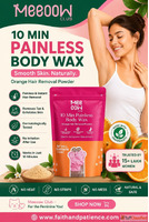 10-Minute Painless Body Wax - Herbal Orange Hair Removal Pow...