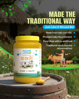 Organic Premium Cow Desi Ghee Natureland Organics