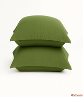 Buy ZenAlyaa Linen Bedsheet in Forest Olive Online
