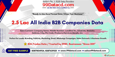 2 Lac Indian B2B Companies for Lead Generation