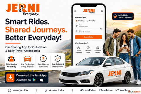 Jerni - Affordable Car Sharing Car Pooling App Across India