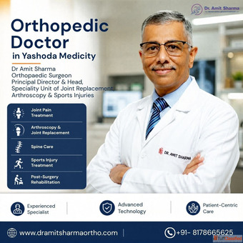 Orthopedic Doctor in Yashoda Medicity Dr Amit Sharma