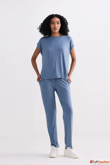 Reistor Blue Relaxed Pants for Women - Comfortable Sustainable Everyday Wear