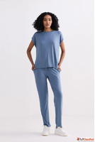 Reistor Blue Relaxed Pants for Women - Comfortable Sustainab...