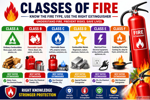 Classes of Fire Explained - Learn Fire Types and Choose the Right Fire Extinguisher