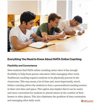 Here Are the Things You Should Know About Nata Online Coaching Programs for Your Best Preparation