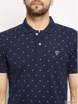 Men's Premium Sky Blue Polo T-Shirt Cotton Blend Casual Collar Neck Tee for Men