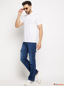 Men's Premium Sky Blue Polo T-Shirt Cotton Blend Casual Collar Neck Tee for Men