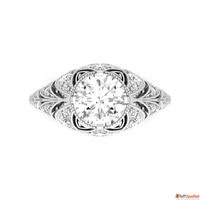 Vintage 2 Carat Old European Cut Diamond Ring in Elegant Ant...
