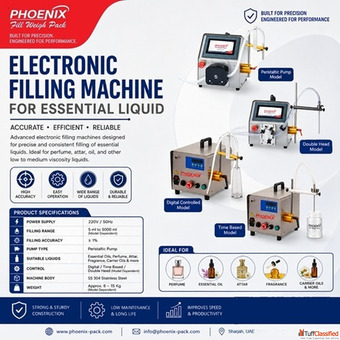 Electronic Filling Machine for Essential Liquids Phoenix Pack UAE
