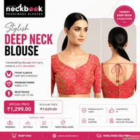 Buy Deep Neck Blouse for Saree Premium Readymade Blouses
