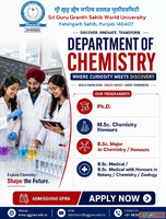msc honours chemistry in punjab - sggswu fatehgarh sahib
