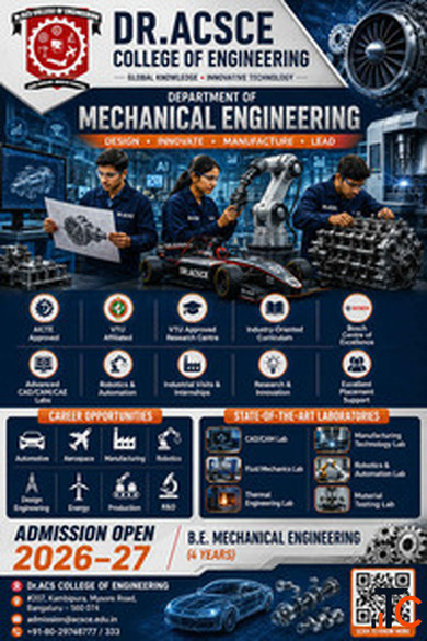Mechanical Engineering colleges in bangalore - ACSCE