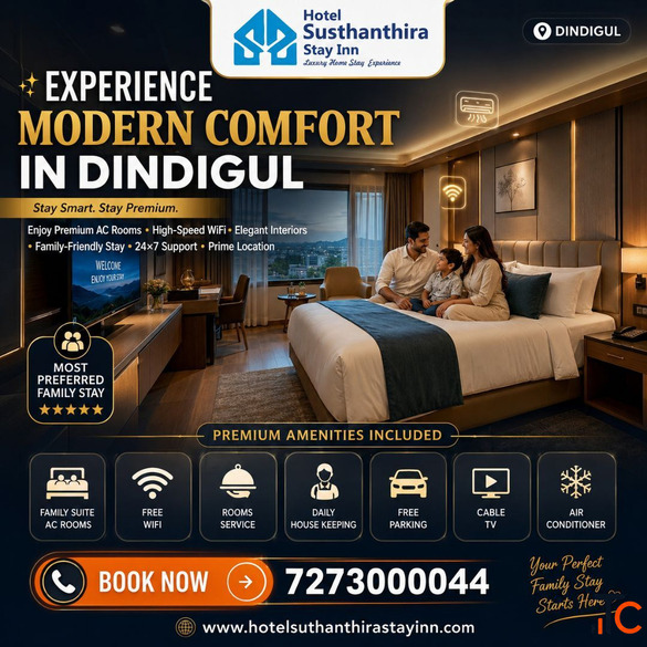 Best Hotel in Dindigul with Premium AC Rooms Family Stay