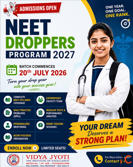 NEET Droppers Program 2027 - Admission Open Vidya Jyoti The Institute of Excellence