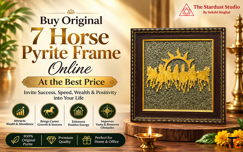 Buy Original 7 Horse Pyrite Frame Online The Stardust Studio