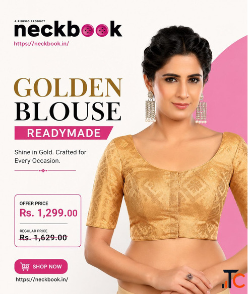 Buy Golden Blouse Readymade Online at Best Price