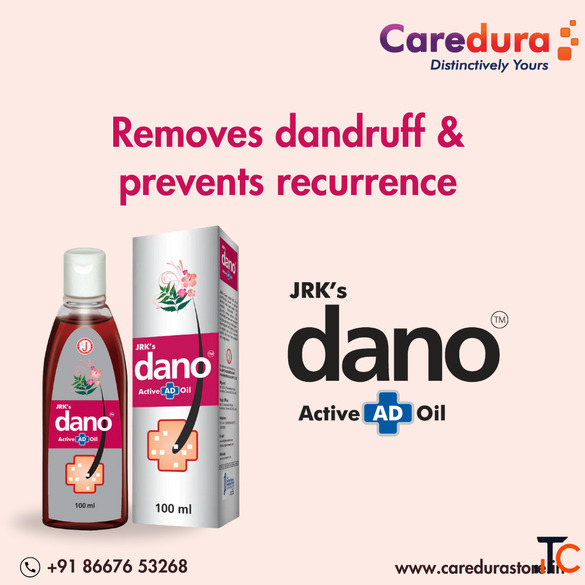 Best Anti-Dandruff Hair Oil - JRK's Dano Active AD Oil available in caredurastore
