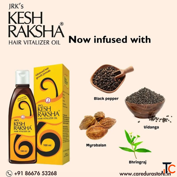Kesh Raksha Oil - Herbal Hair Oil for Strong Healthy Hair available in caredurastore