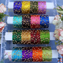 Vibrant Glass Bangles Set Sparkle and Glow
