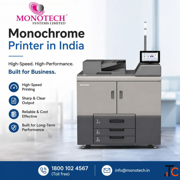 Top Monochrome Printer in India with High-Speed Output by Monotech