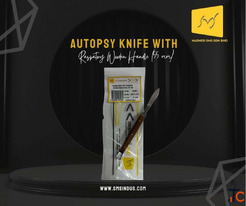 The Autopsy Knife with Raspatory Wooden Handle 55 mm is crafted for professionals